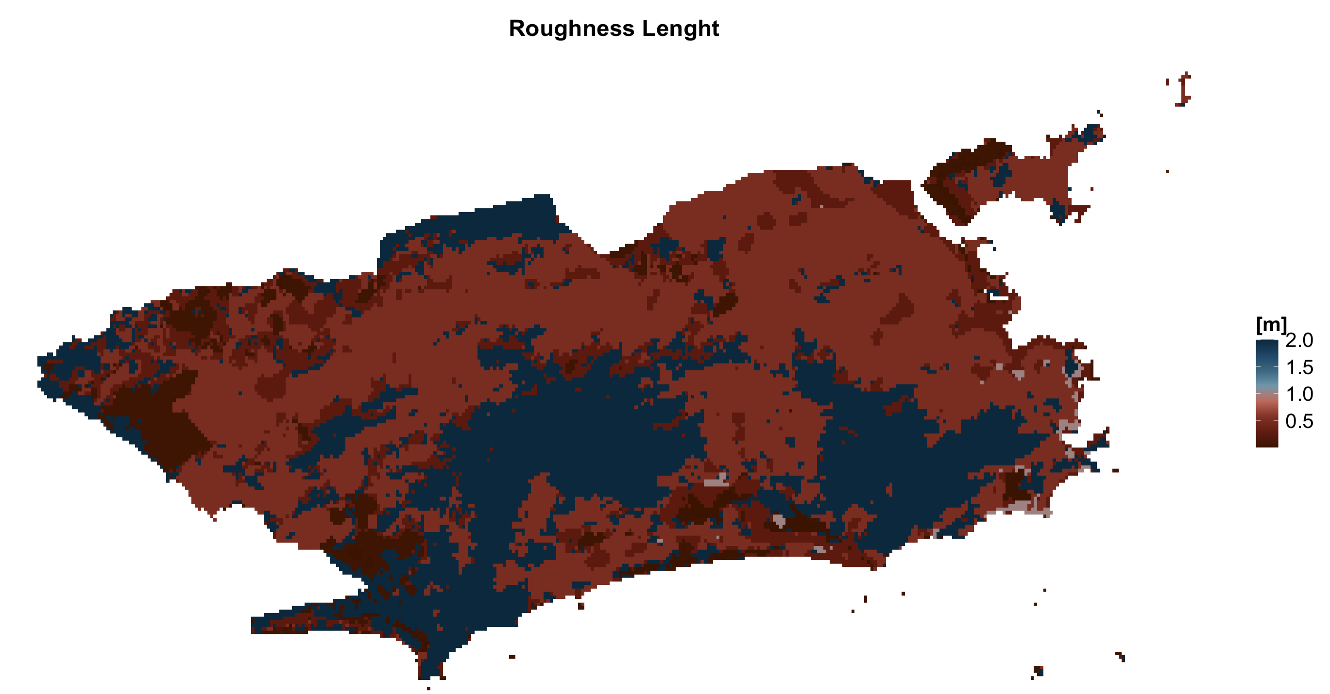 Roughness Length map for Rio de Janeiro