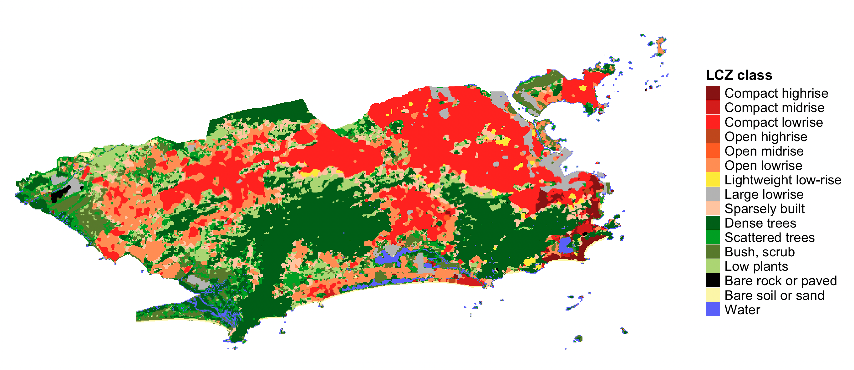 Clipped LCZ map for Rio de Janeiro