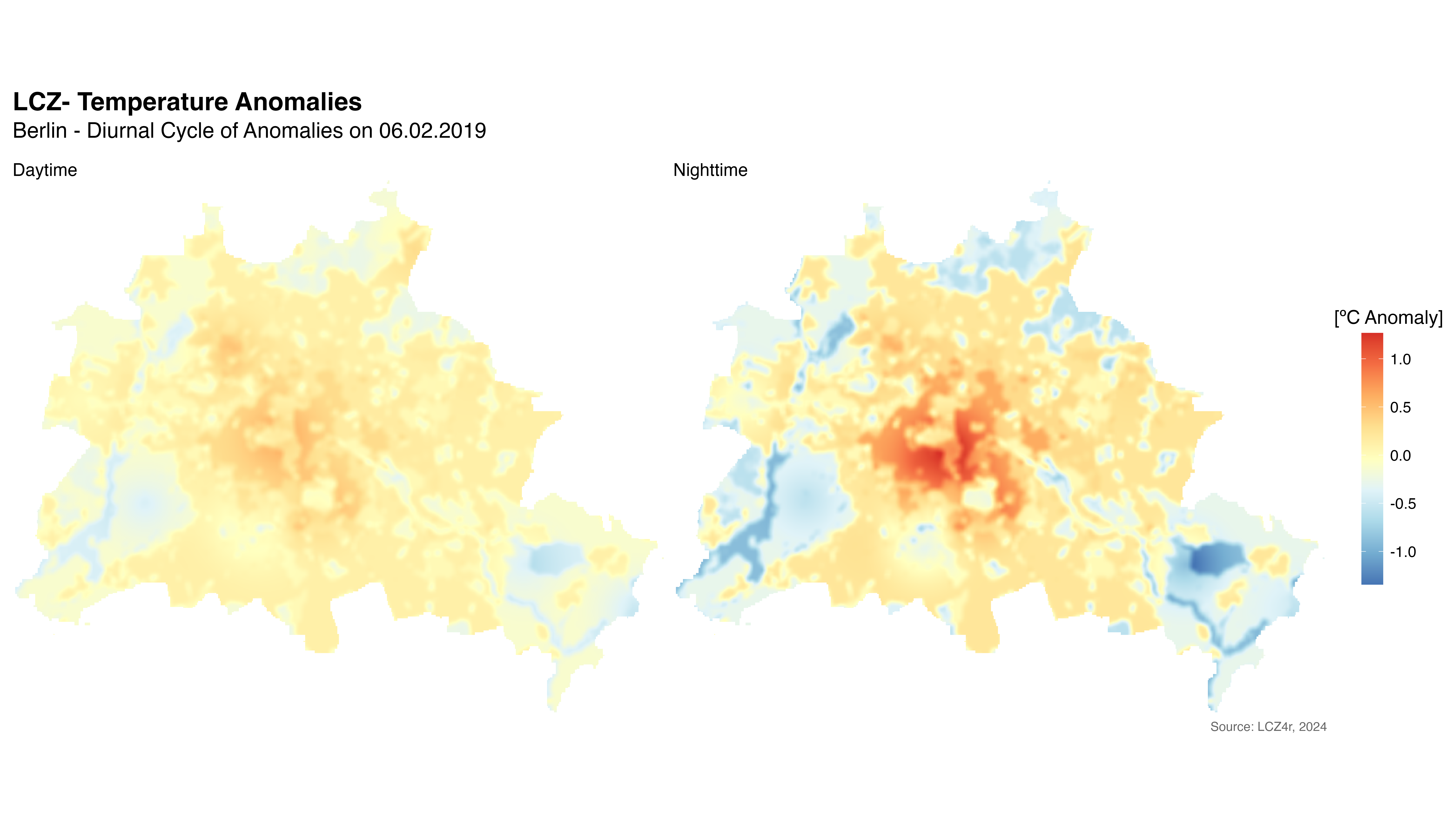 Comparison of daytime and nighttime thermal anomalies