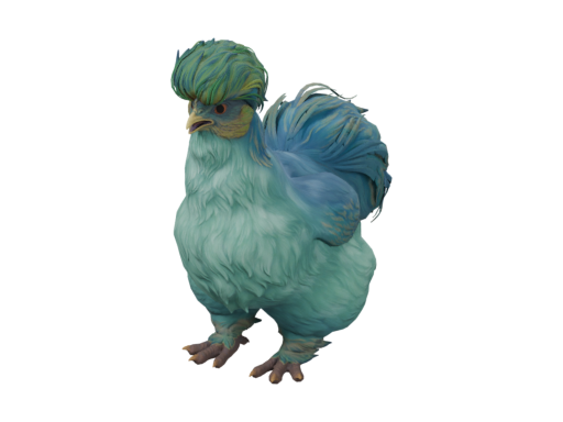 Pet Chicken | Silkie (Aqua with Yellow)