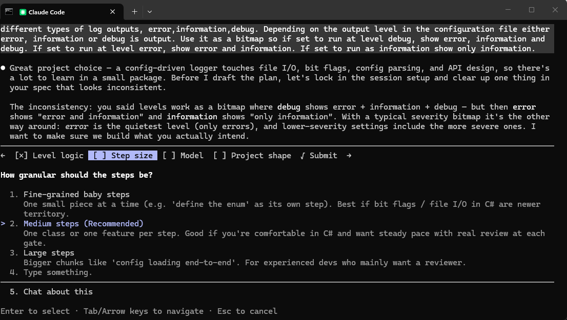 Answering the model's questions