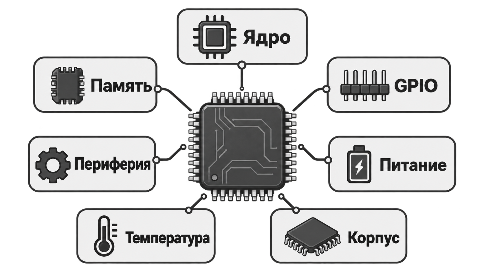 Совокупность параметров выбора микроконтроллера