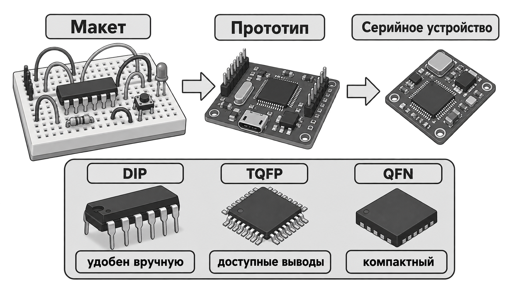 Переход от макета к собственной печатной плате
