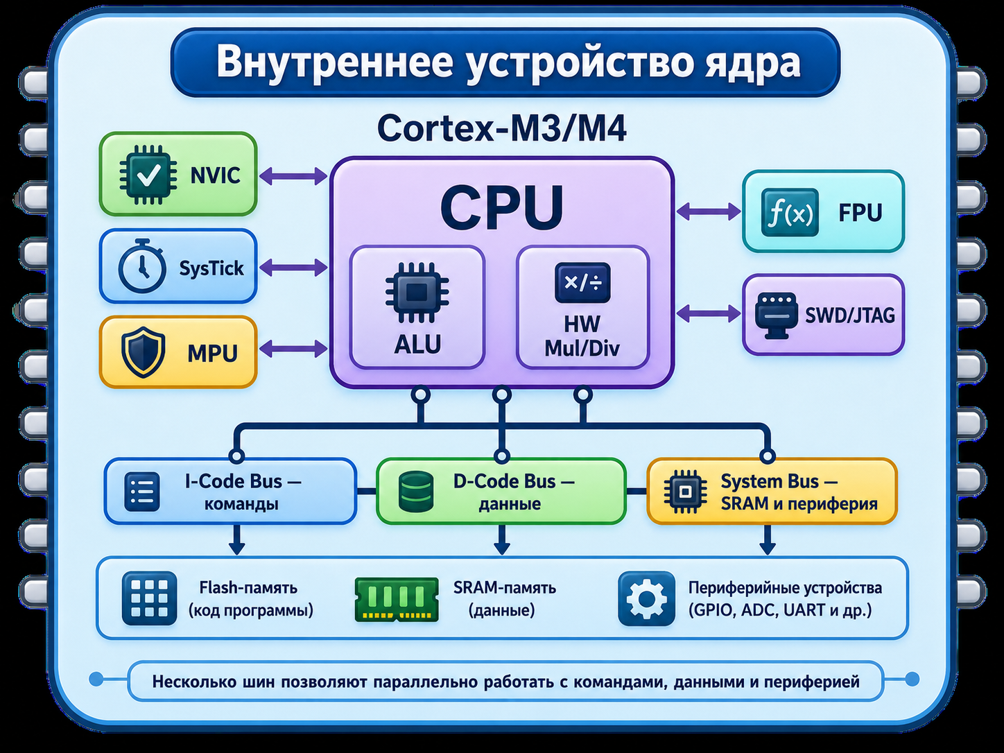Внутреннее устройство ядра Cortex-M3/M4
