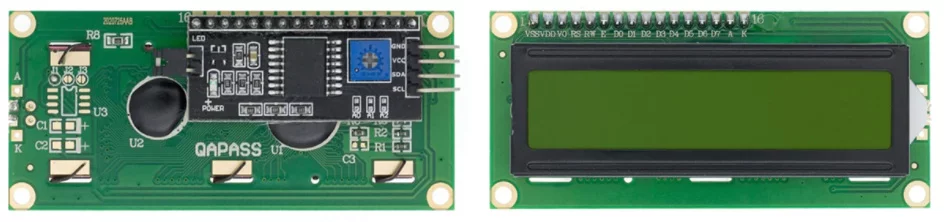 Лицевая и обратная стороны LCD1602