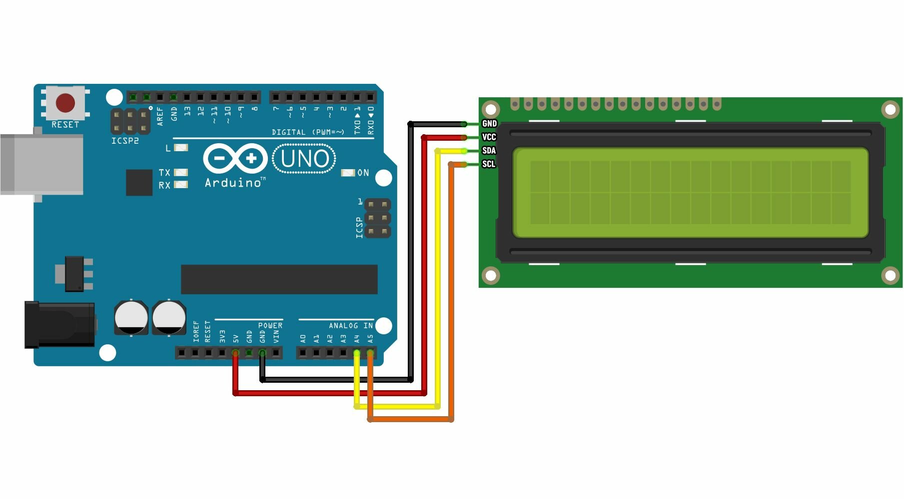 Подключение LCD1602 через I2C
