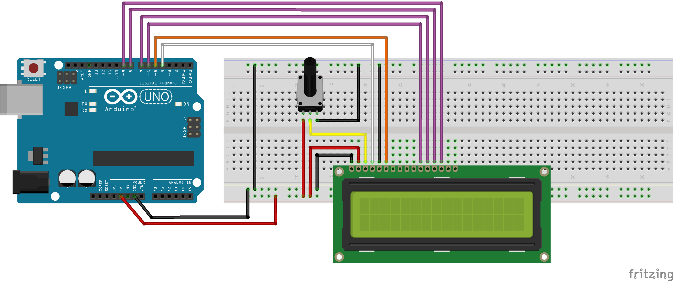 Подключение LCD1602 по параллельной шине