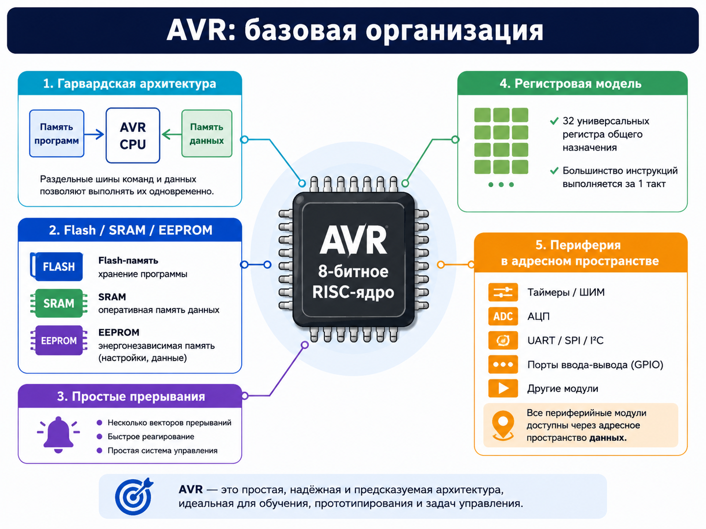 Архитектура AVR: базовая организация
