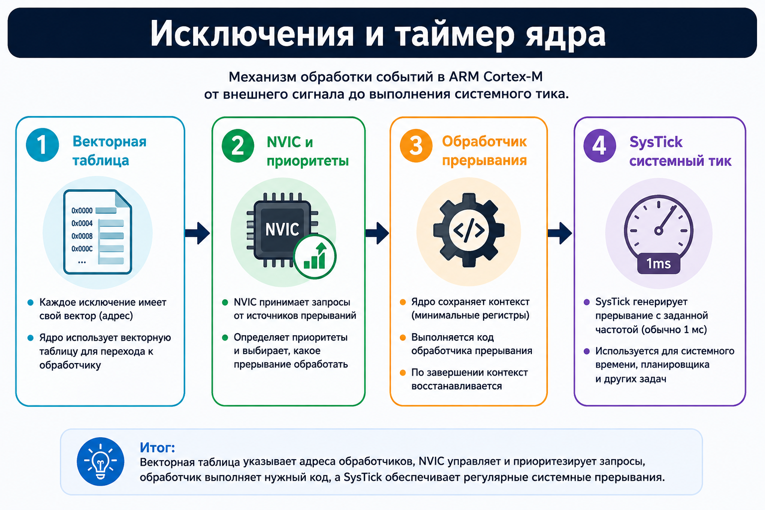 NVIC, исключения и SysTick