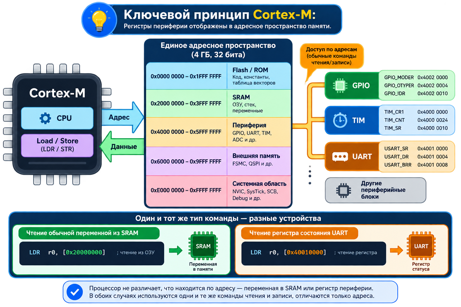 Принцип memory-mapped I/O