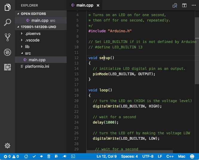 Проект PlatformIO в Visual Studio Code
