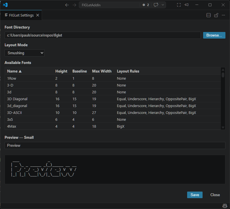 Settings Screenshot
