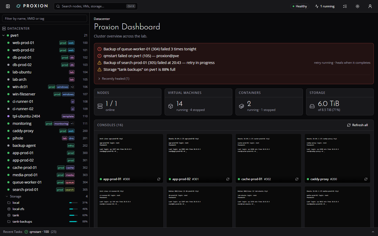 Proxion dashboard