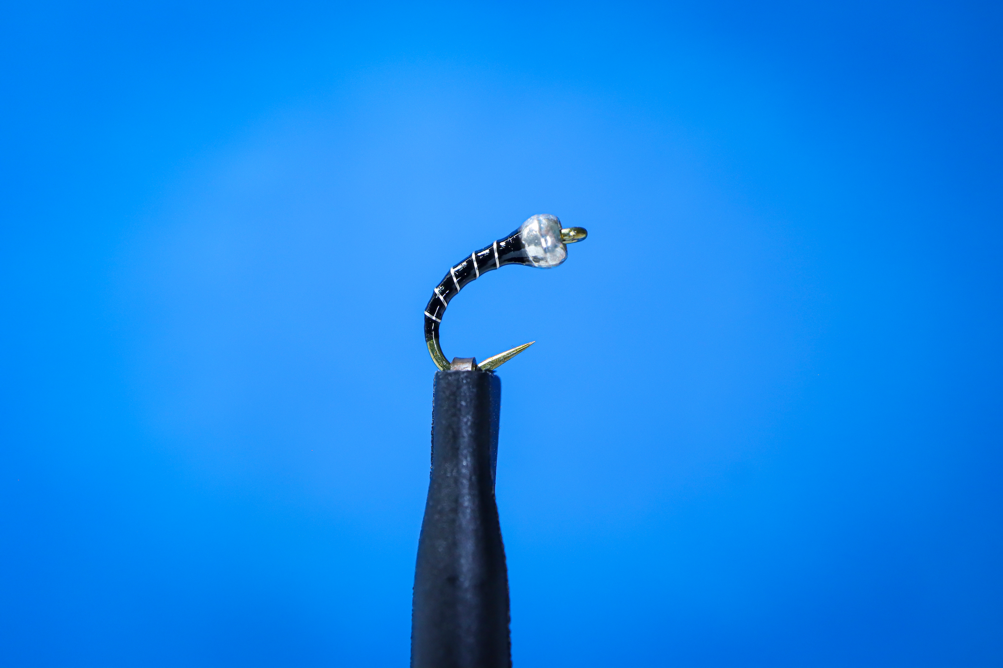 Zebra Midge #18 · White Bead