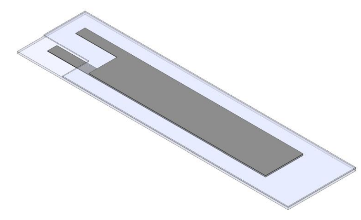 Schematic showing the contact pad exposed after removing the release tape