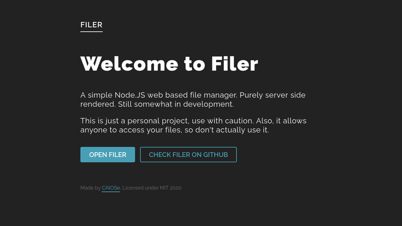 Filer homepage