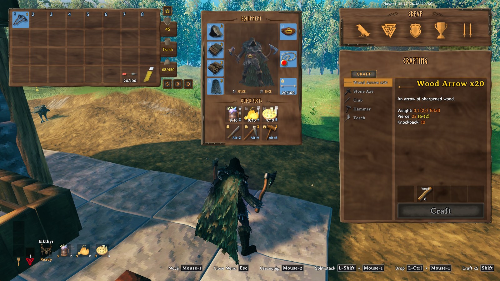 The equipment panel