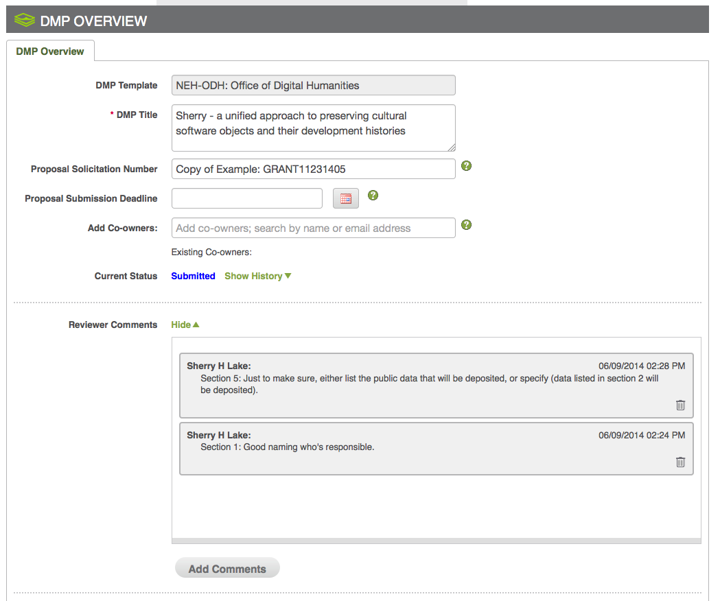 DMP Overview for Researcher