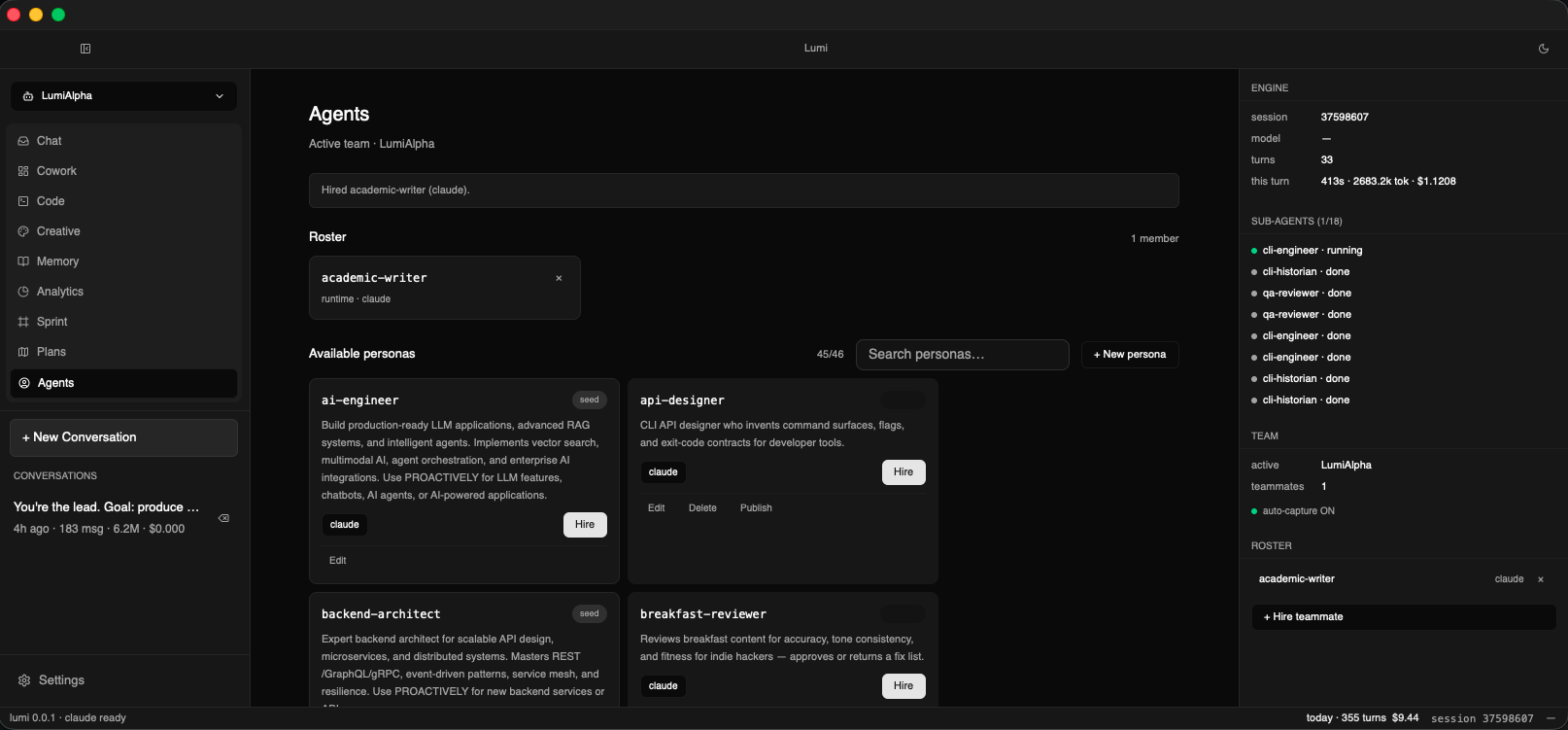 Workspace overview