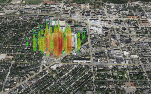 A high-energy neutrino that occurred in Madison, Wisconsin. Photo Credit: Google/IceCube Collaboration