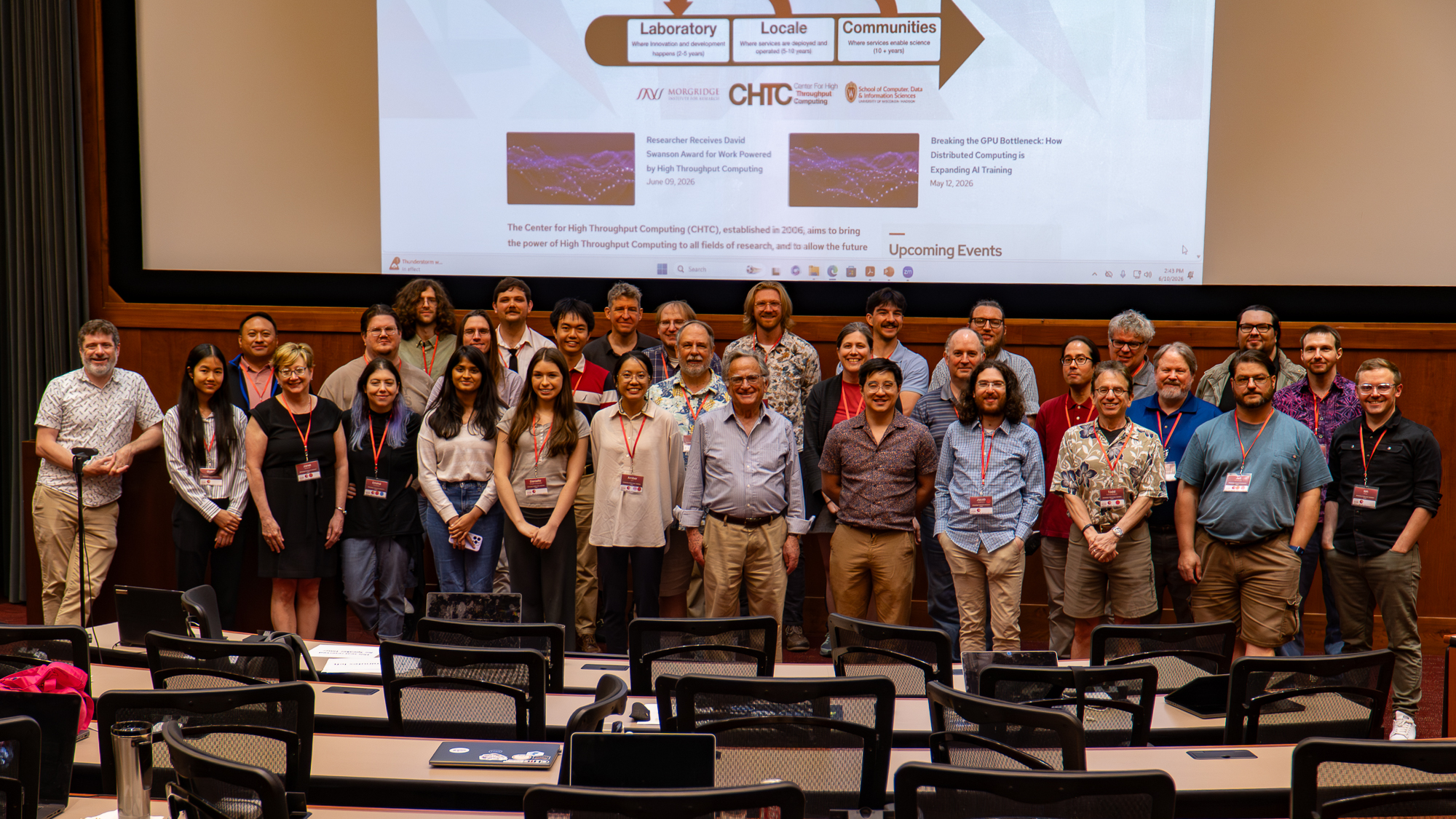 CHTC staff, including summer fellows, at HTC Week 2026. Credits: Jeff Peterson