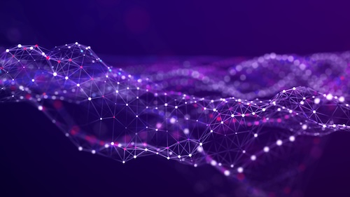 Abstract image of a ocean of points of light connected by lines, representing the growth of OSPool users.