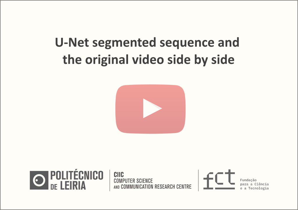 U-Net Segmented Sequence and Original Dataset Video, side by side