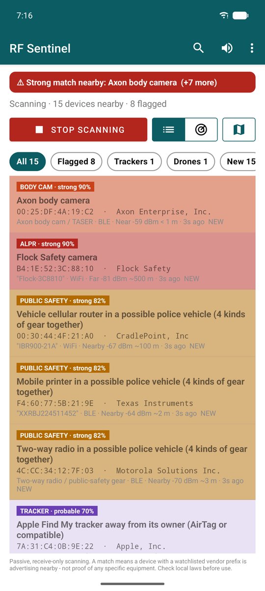 Light theme, list view
