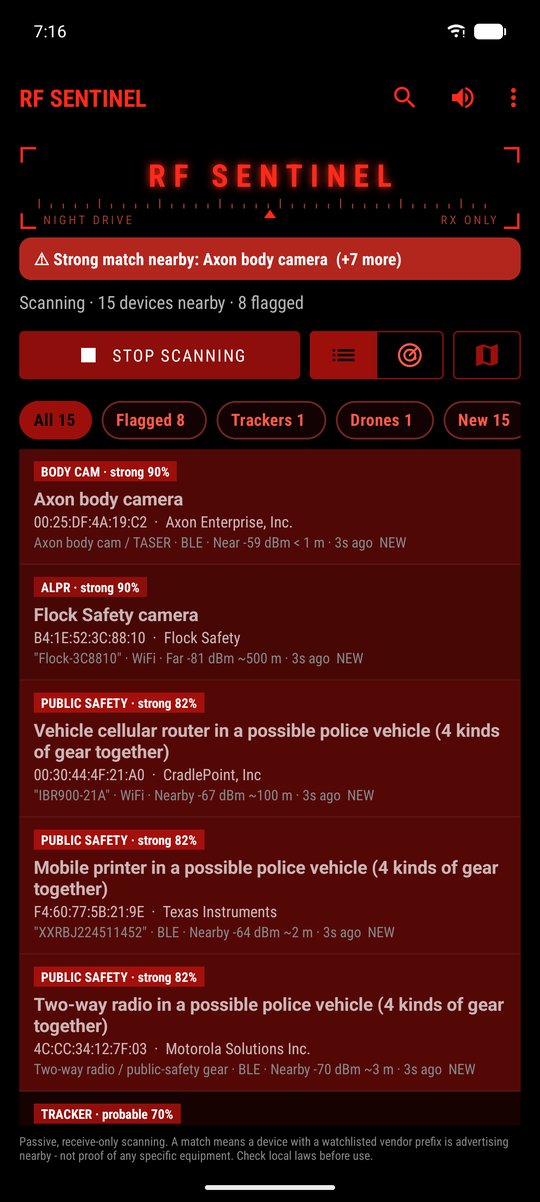 Night Drive theme, list view
