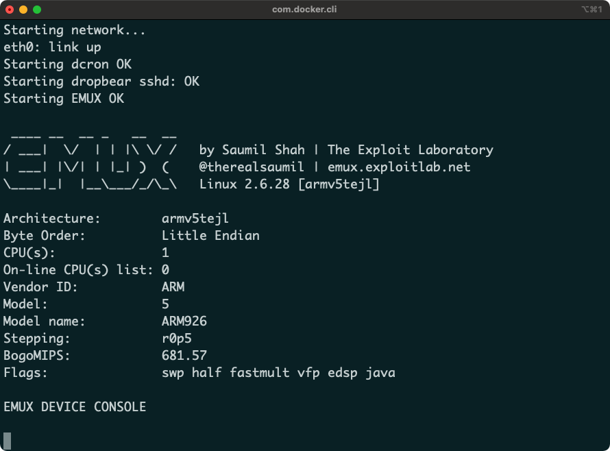 EMUX Kernel Boot Up