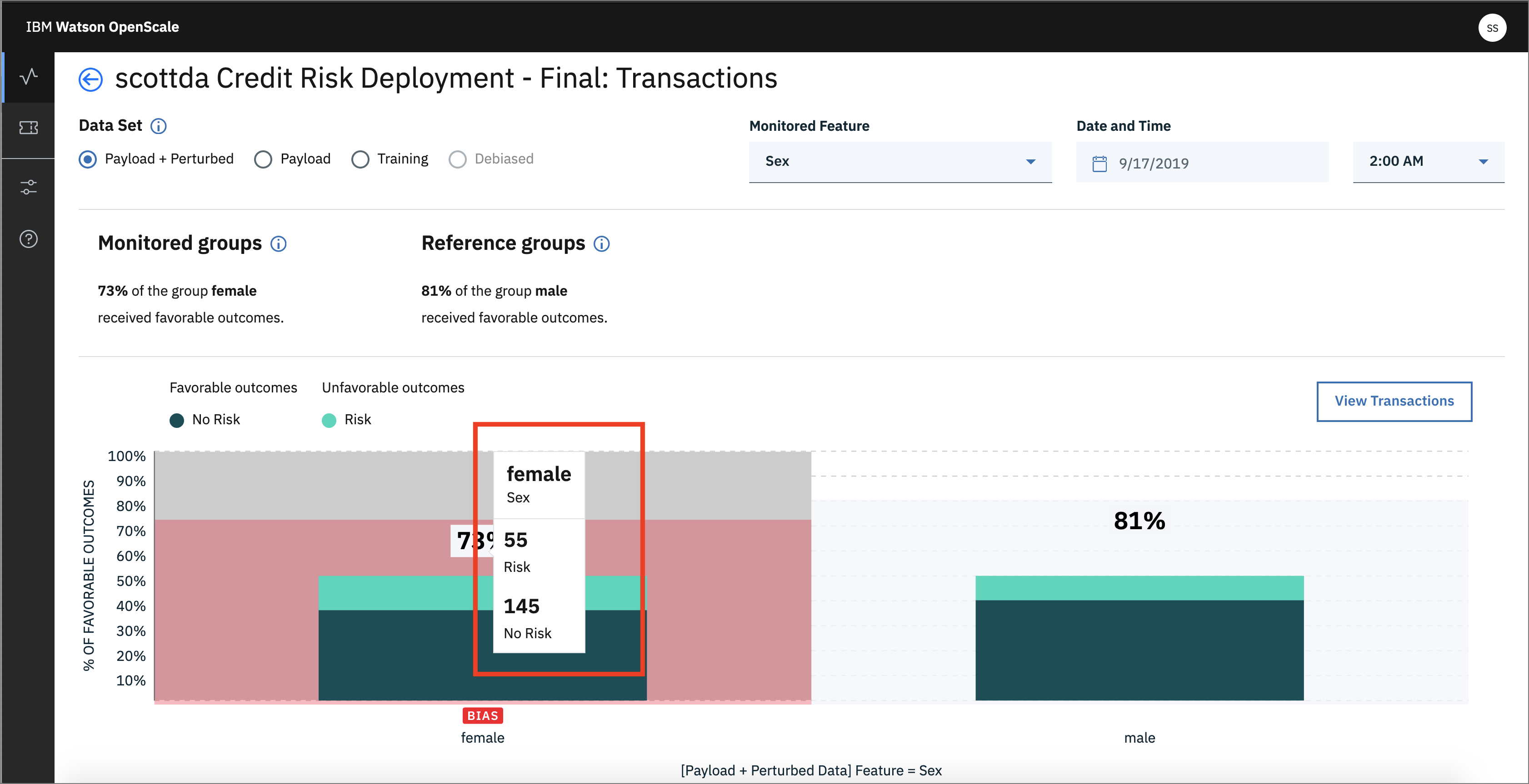 OpenScale Fairness Detail