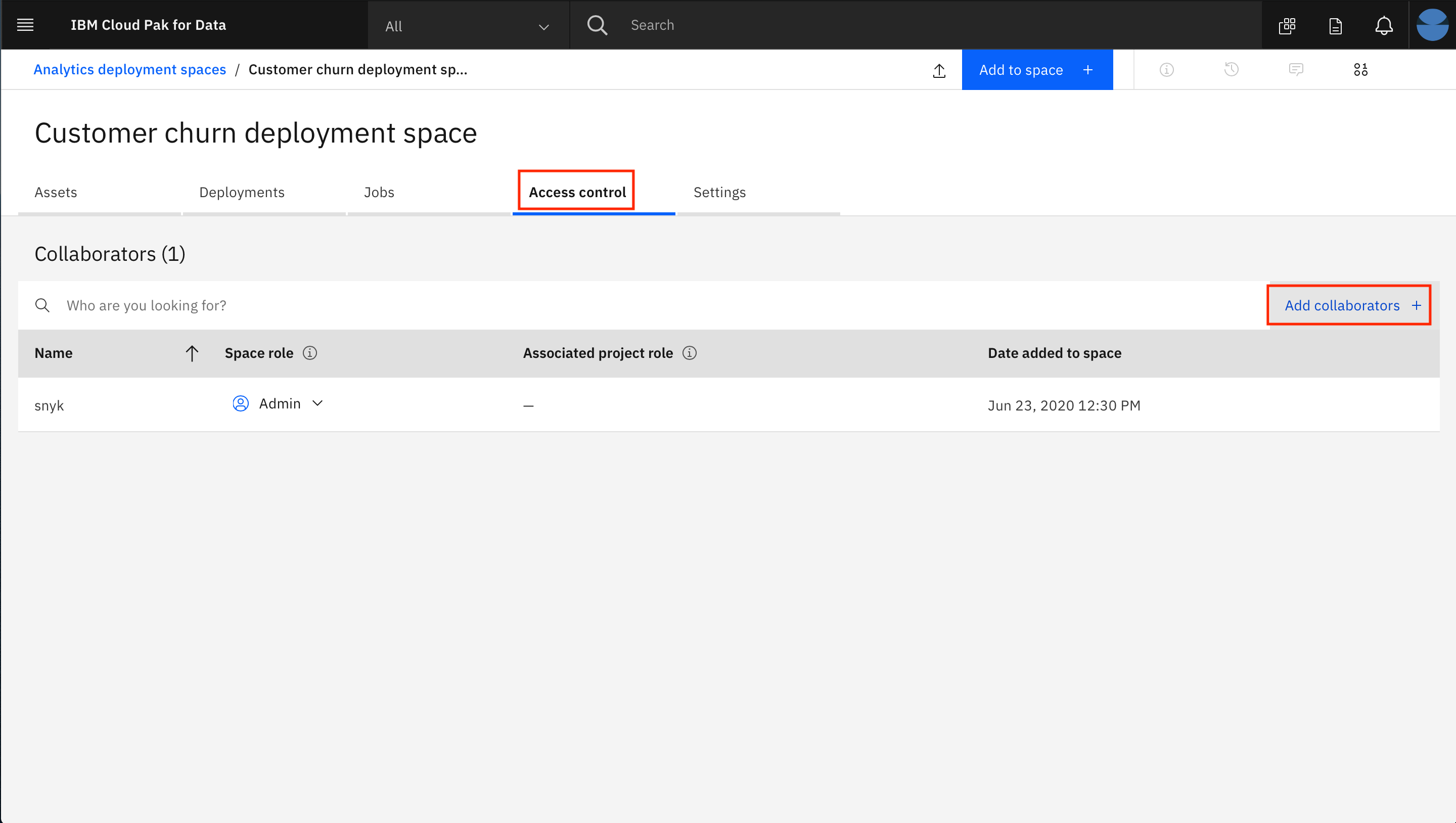 Deployment space access control