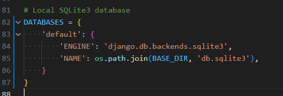 Local SQL database connection code