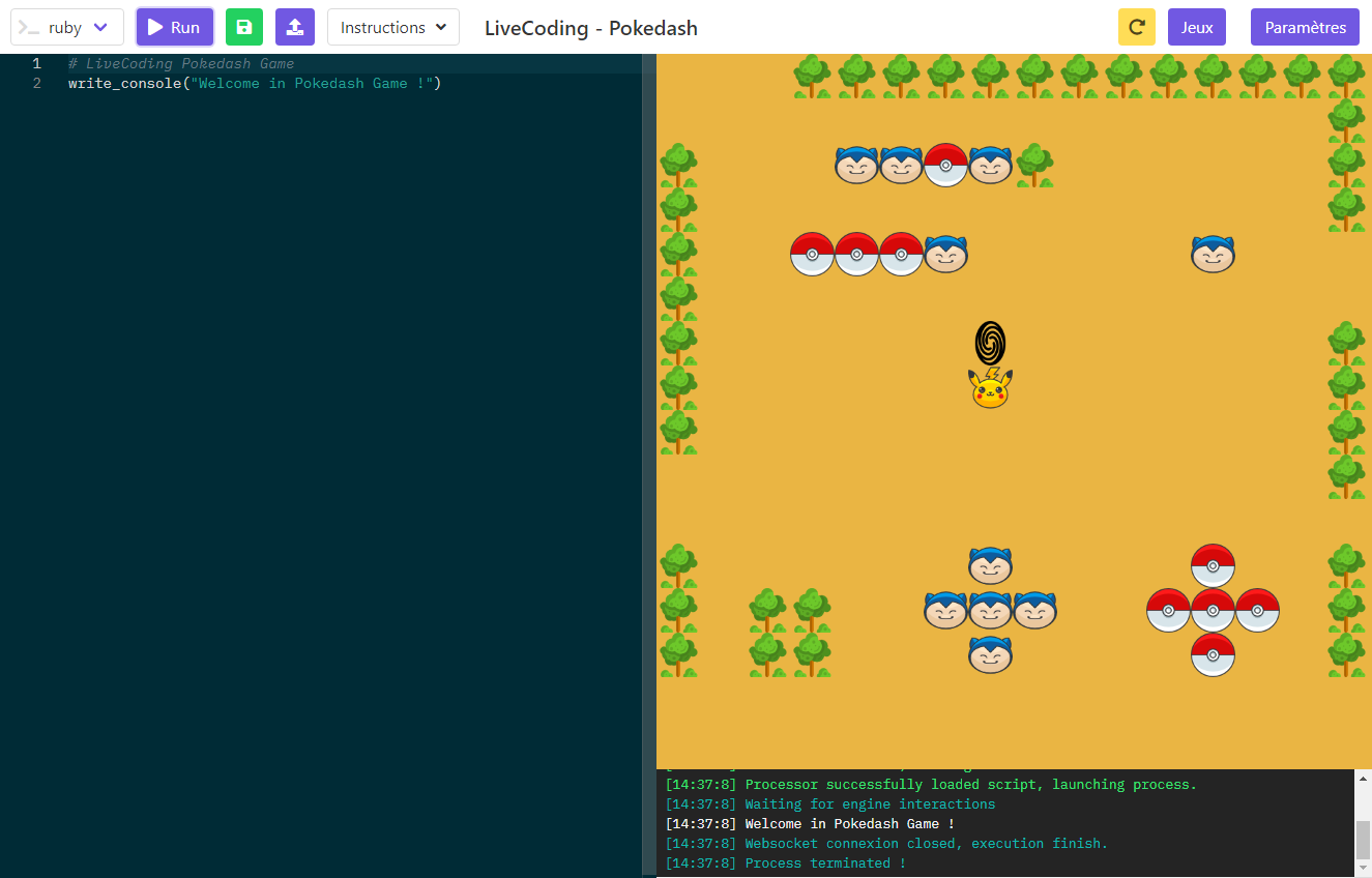 LiveCoding Pokedash Game