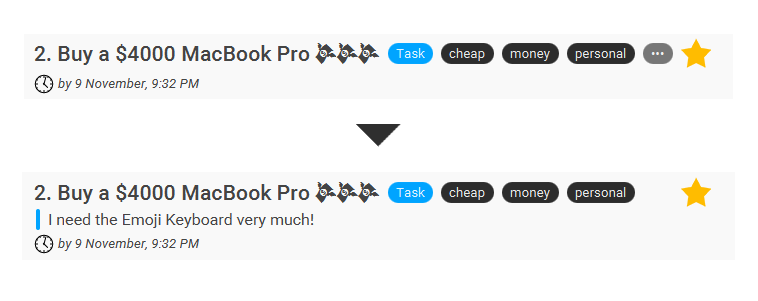 Expanding a task for more details