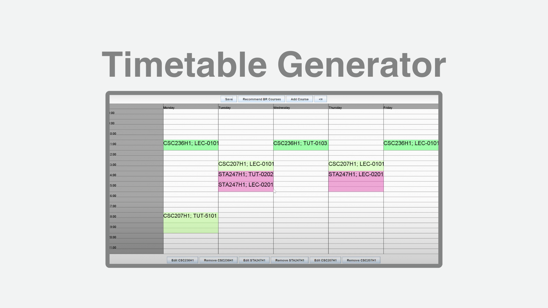 Timetable