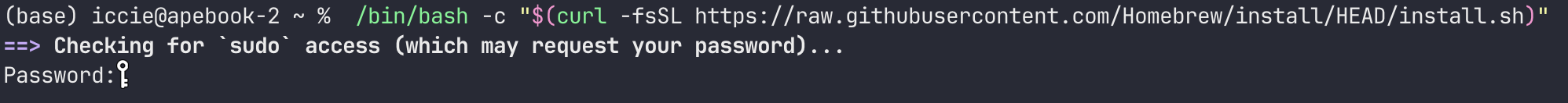 Homebrew require password