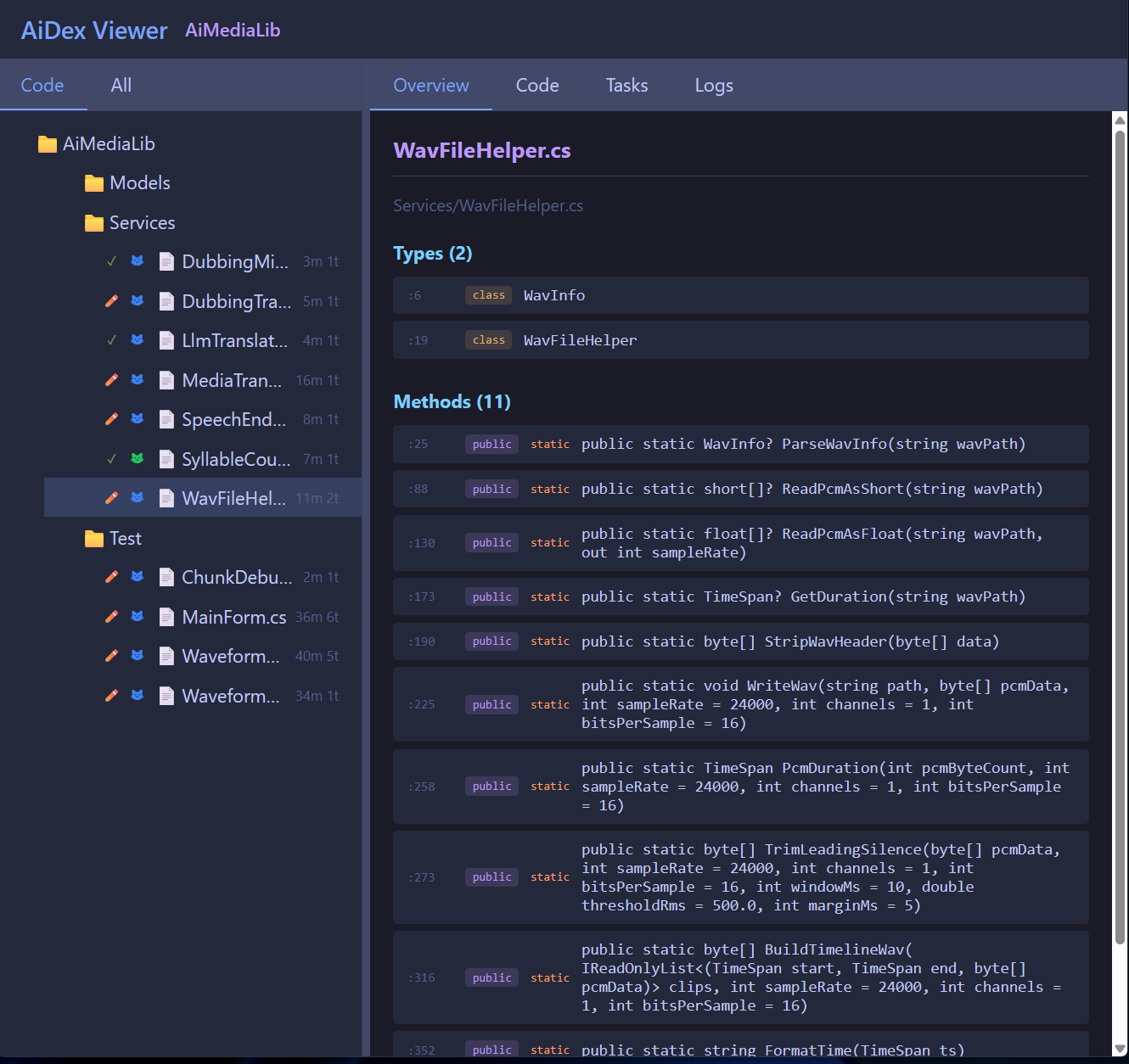 AiDex Viewer - Overview