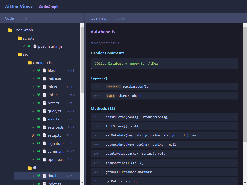 AiDex Viewer - Signatures