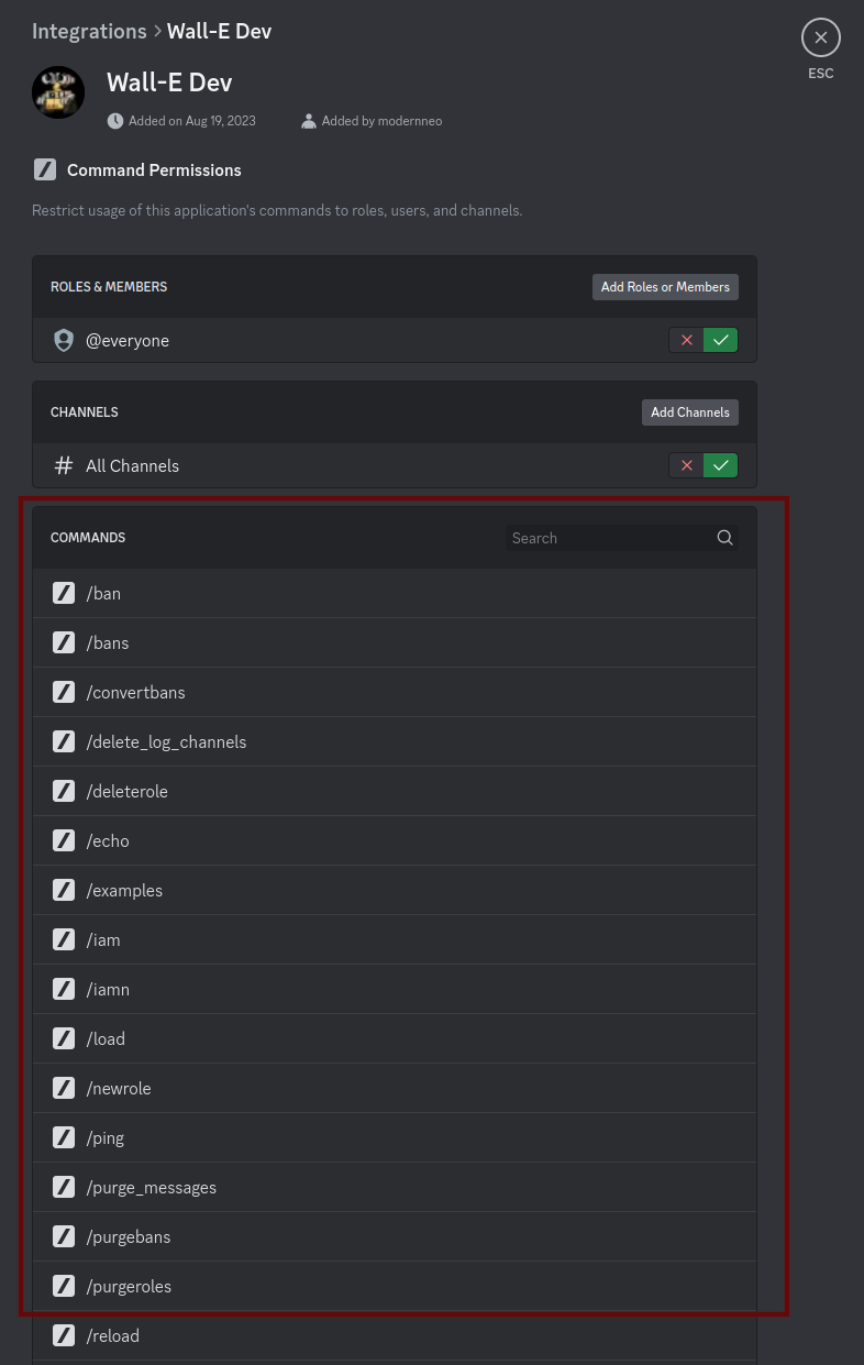 Example of Synced Guild Commands