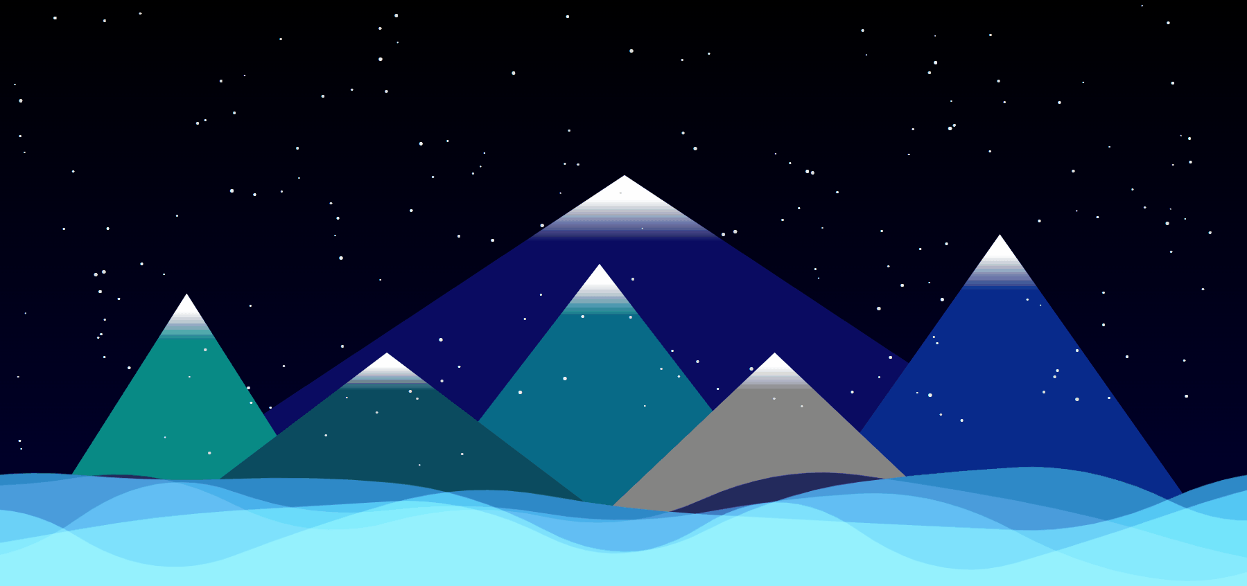 Preview - Scene Wave and Snow Mountains