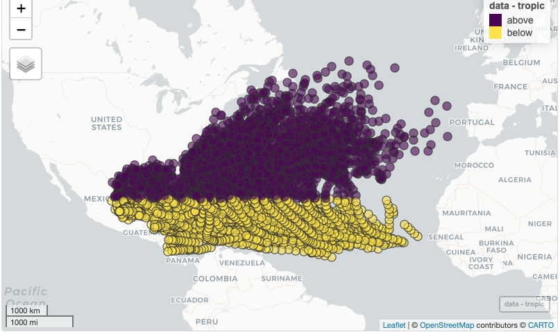 Map of North Atlantic Storms