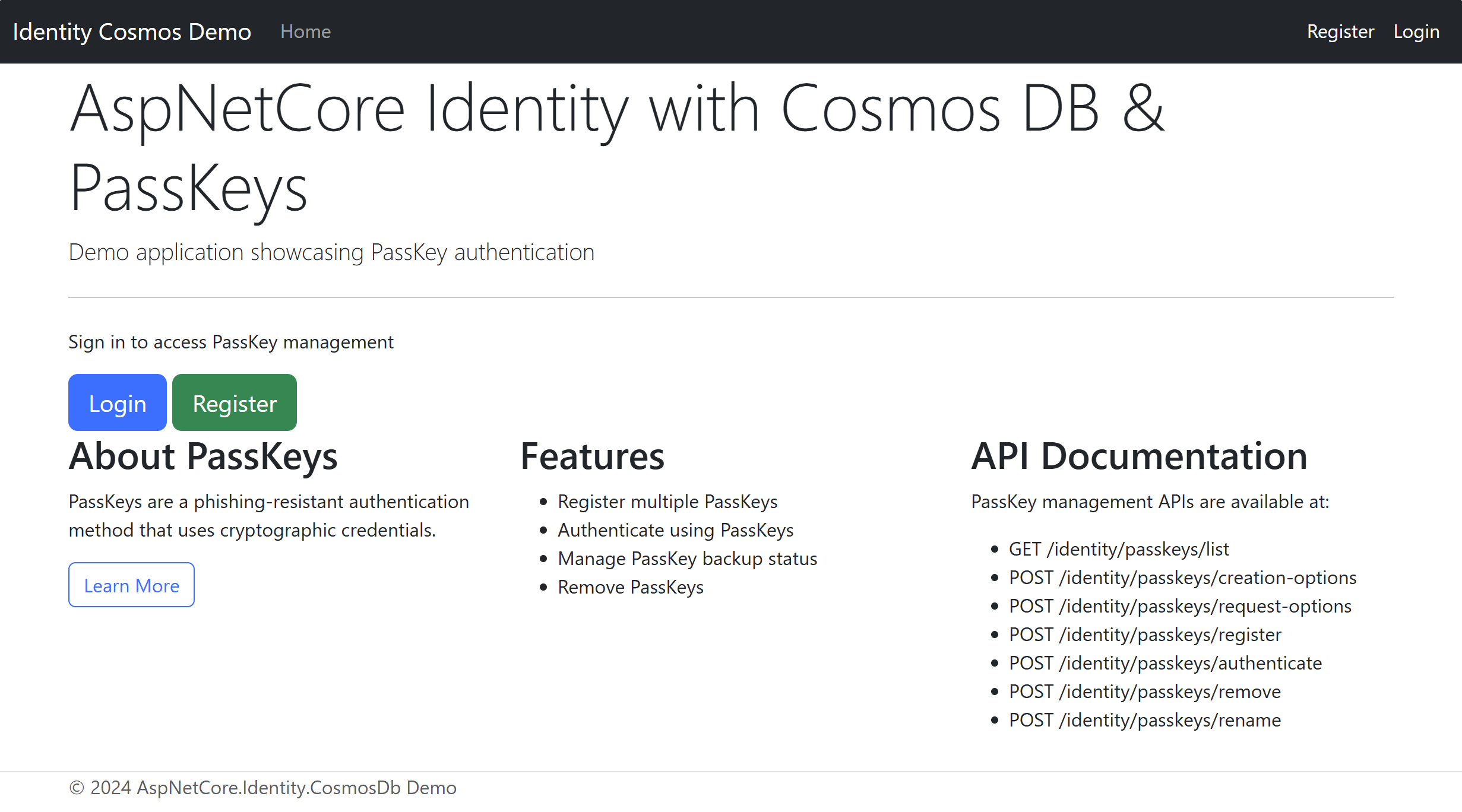 Home page screenshot