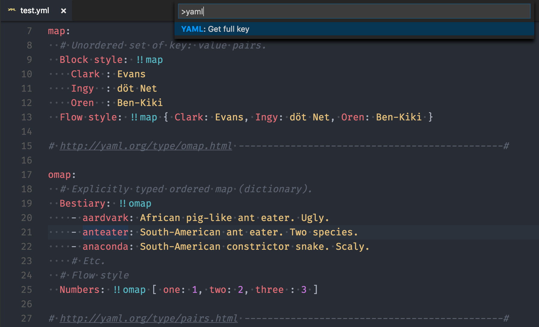 Yaml mapping