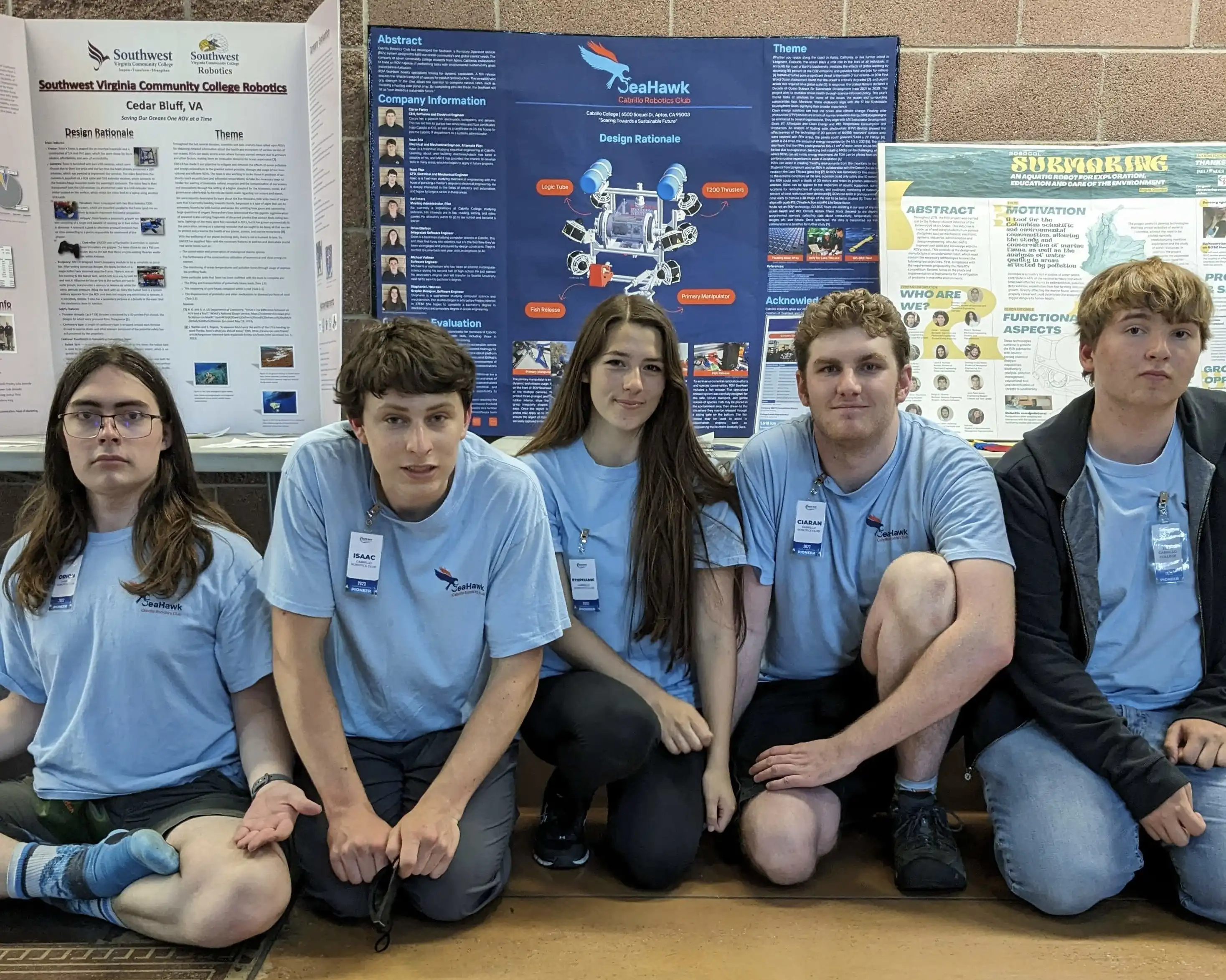 Cabrillo Robotics in front of their marketing display