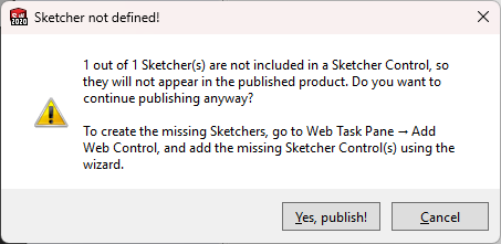 Publish Validation Warning
