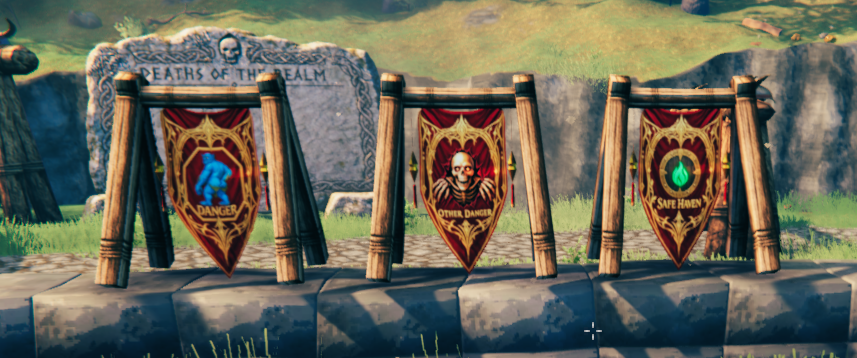 Moonforged danger and safe-haven banners