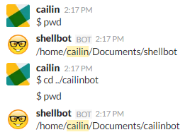GitHub - cailinpitt/ShellBot: Slack bot for executing shell commands