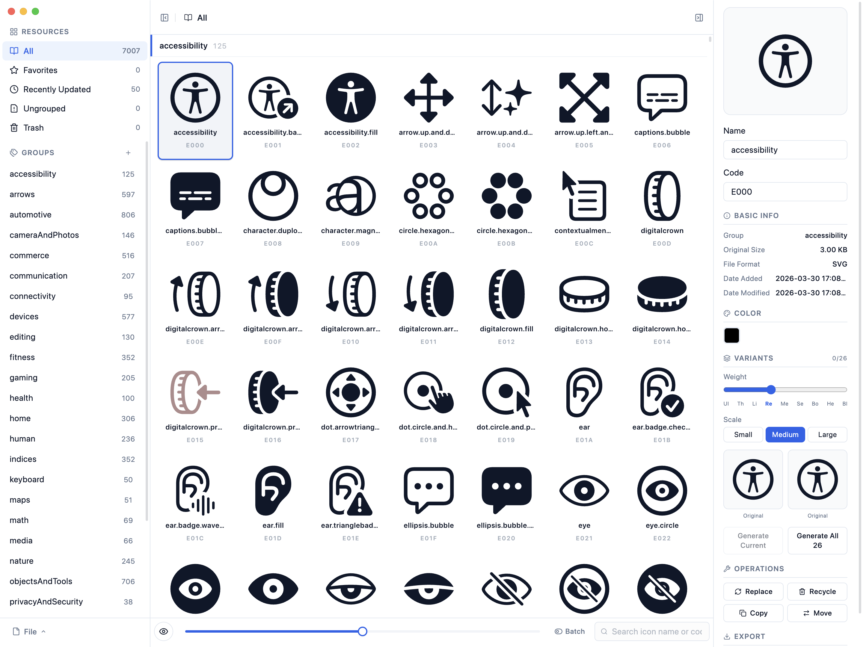 Bobcorn — browse and manage thousands of SVG icons