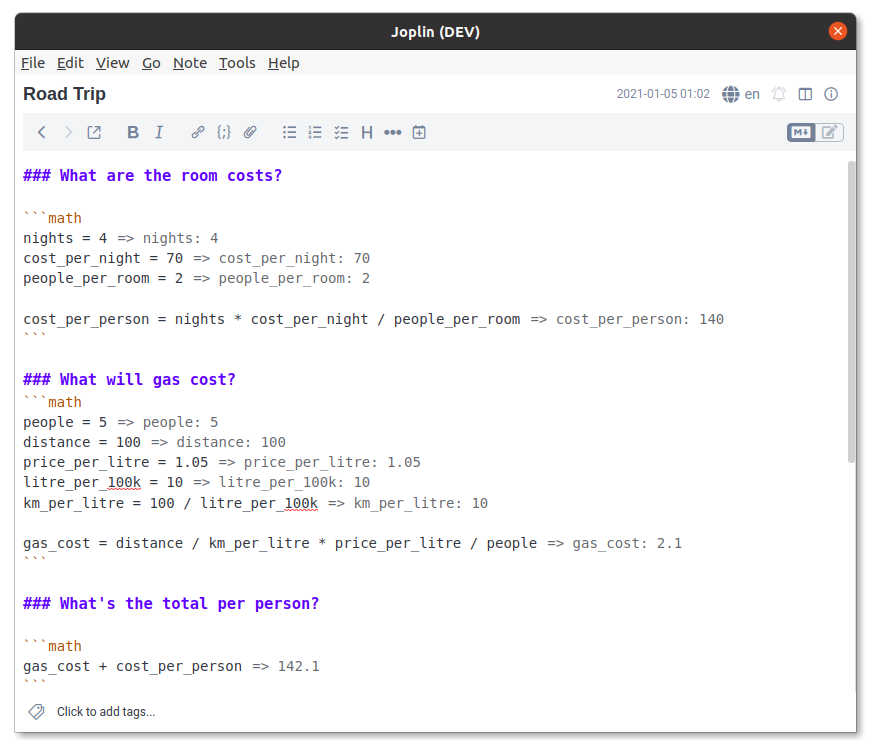 An example demonstrating how the plugin can be used to to track multiple simple calculations.